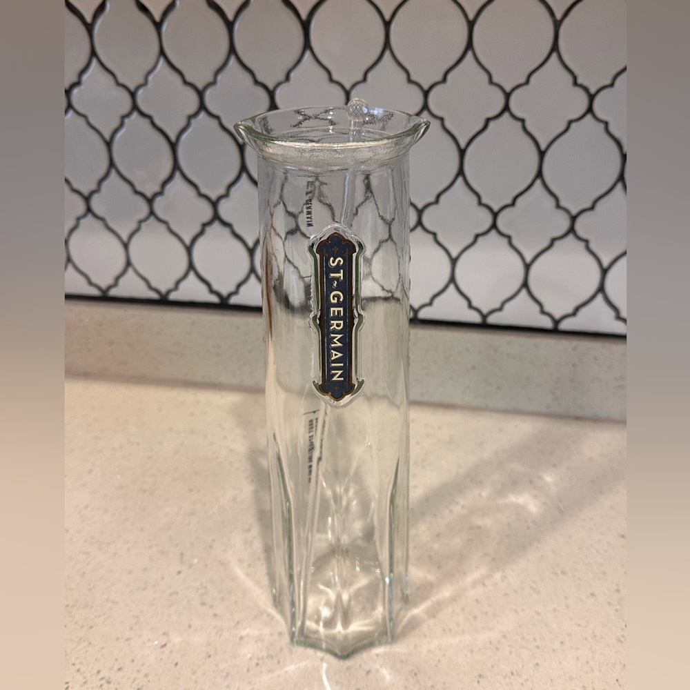 Vintage St Germain Glass Drink Cocktail Mixing Pitcher Carafe With Stir Stick